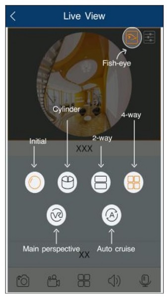 حالت فیش آی در نمایش زنده نرم افزار انتقال تصویر SuperLive Plus